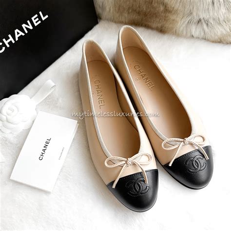 chanel flat black|chanel ballet flats beige.